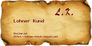 Lohner Kund névjegykártya